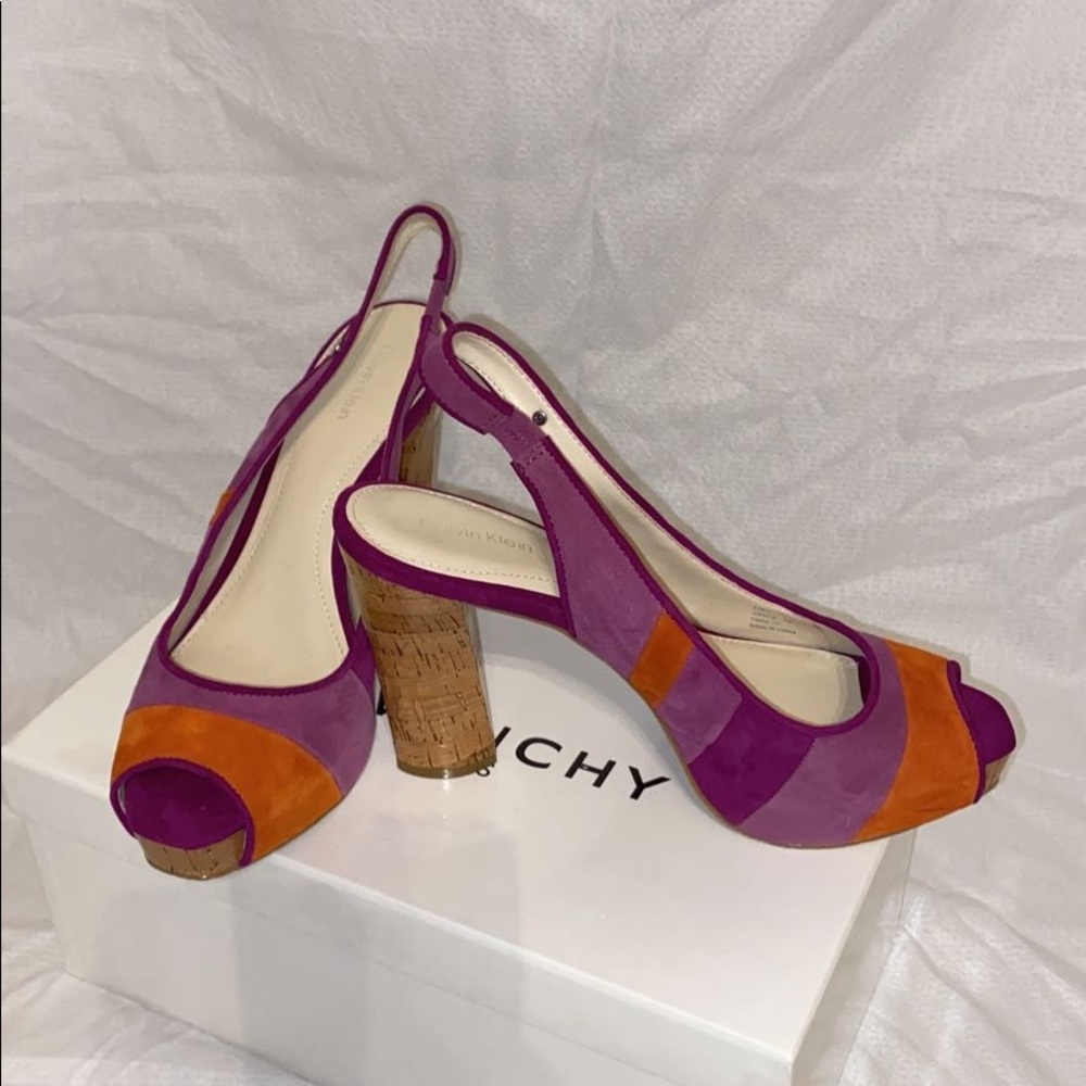 Calvin Klein multi color suede shoes